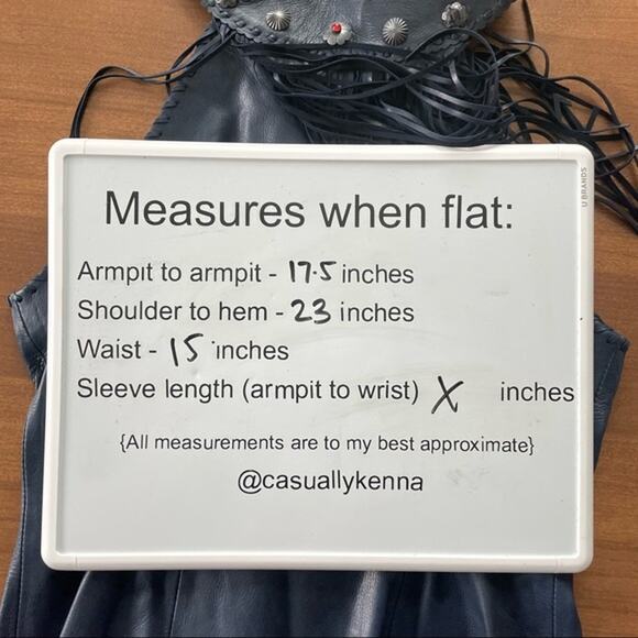 Gossamer Wings Navy Blue Vintage Leather Jacket Tank 2 Set Beaded Navajo Fringe - Picture 11 of 15